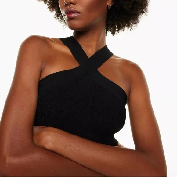 Aritzia Babaton Sculpt Knit Criss Cross Cropped Tank - Picture 2 of 6